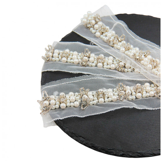 Тесьма декоративная с жемчугом 9987ТЕ